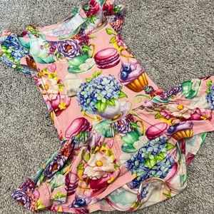Posh peanut Elizabeth flutter sleeve twirl